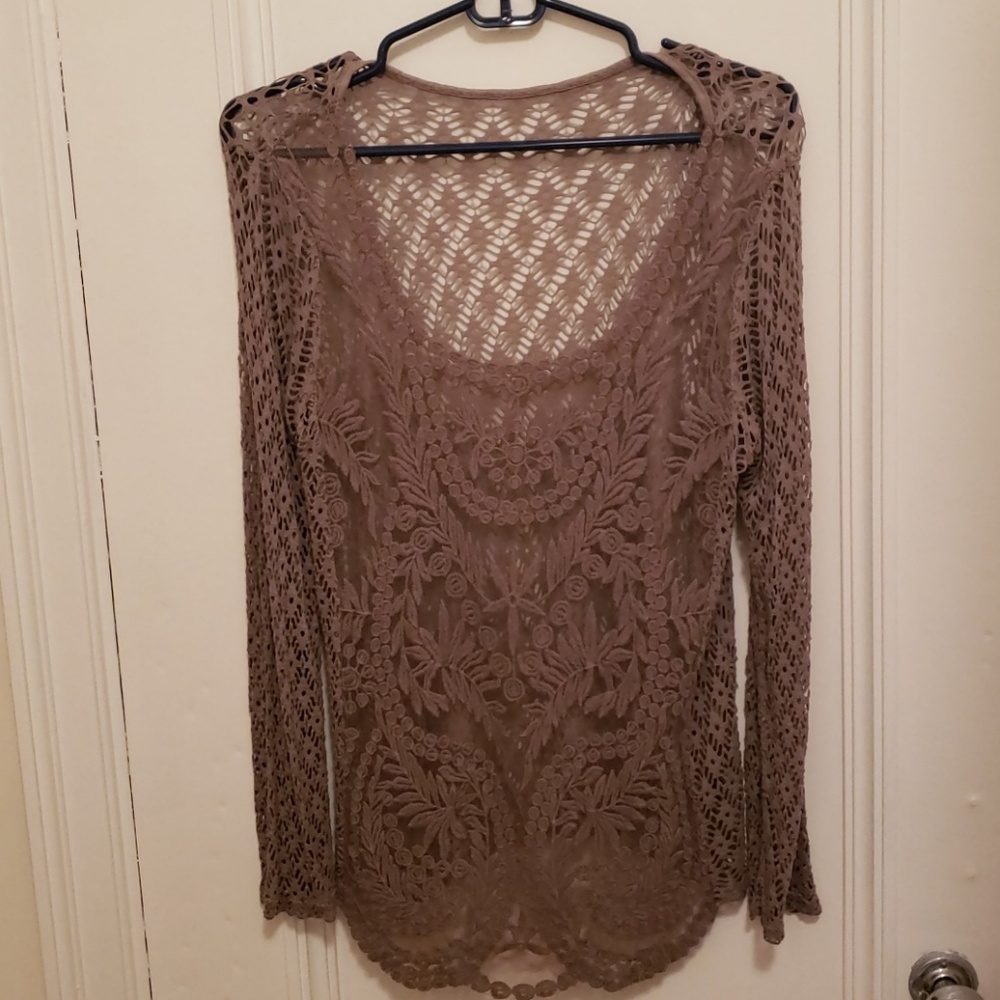 Long sleeved sheer top